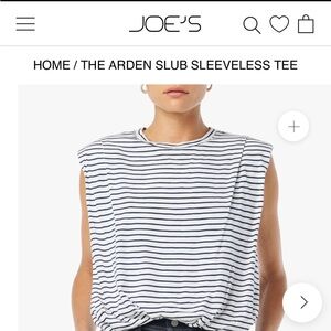 NWT Joe's Jeans Yellow and White Striped Muscle Tee